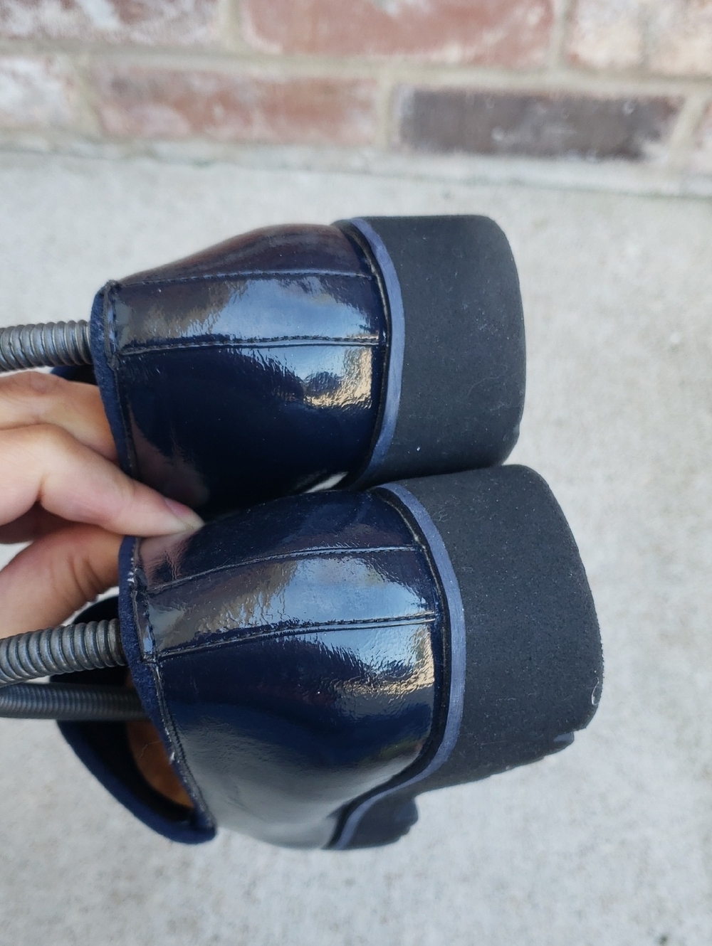 Donald Pliner Eclipse Dark Blue Patent Leather Loafers Shoes Size 6 Old Money - Picture 6 of 16